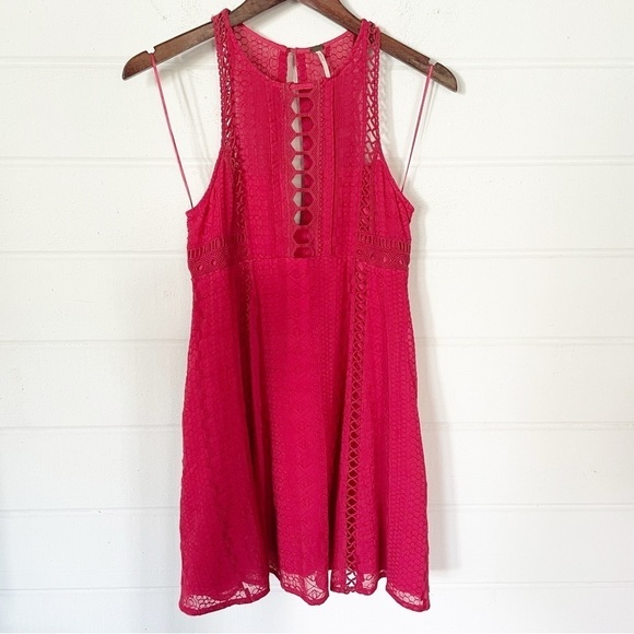 Free People Wherever You Go Crocheted Mini Dress Rose Red
Size 0 - Picture 4 of 16